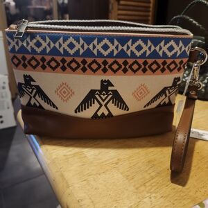 Tribal Pattern Brown and Blue  Bag